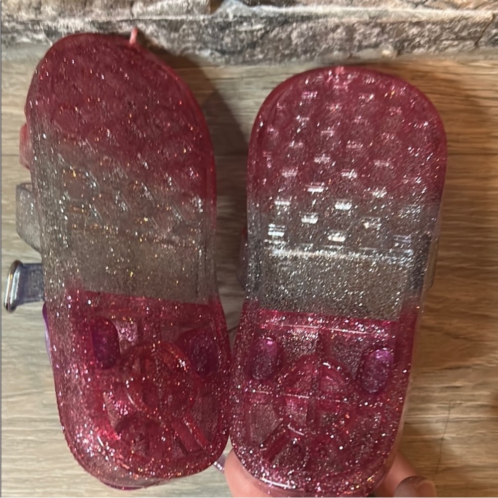 NWOT Carter's Purple/Pink Glitter Jelly Sandals - Picture 4 of 4